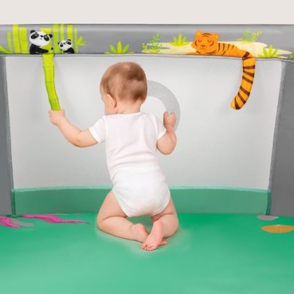 Lionelo - bērnu rotaļu vārti MILLE PLUS, pelēks/zaļš