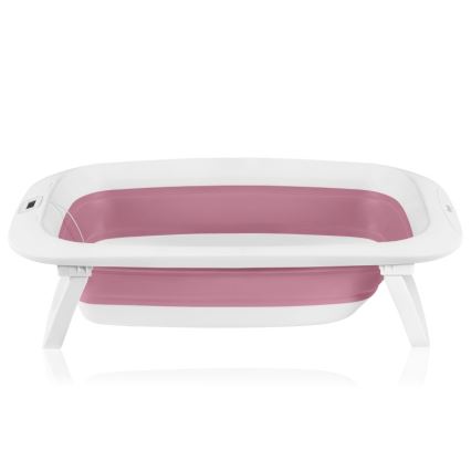 Lionelo - Bērnu saliekamā vanniņa ar termometru BABY BUBBLE 2x LR44 Pink Magnolia