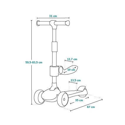 Lionelo - Bērnu skrejritenis 2 vienā FRANKY balts/bēšs