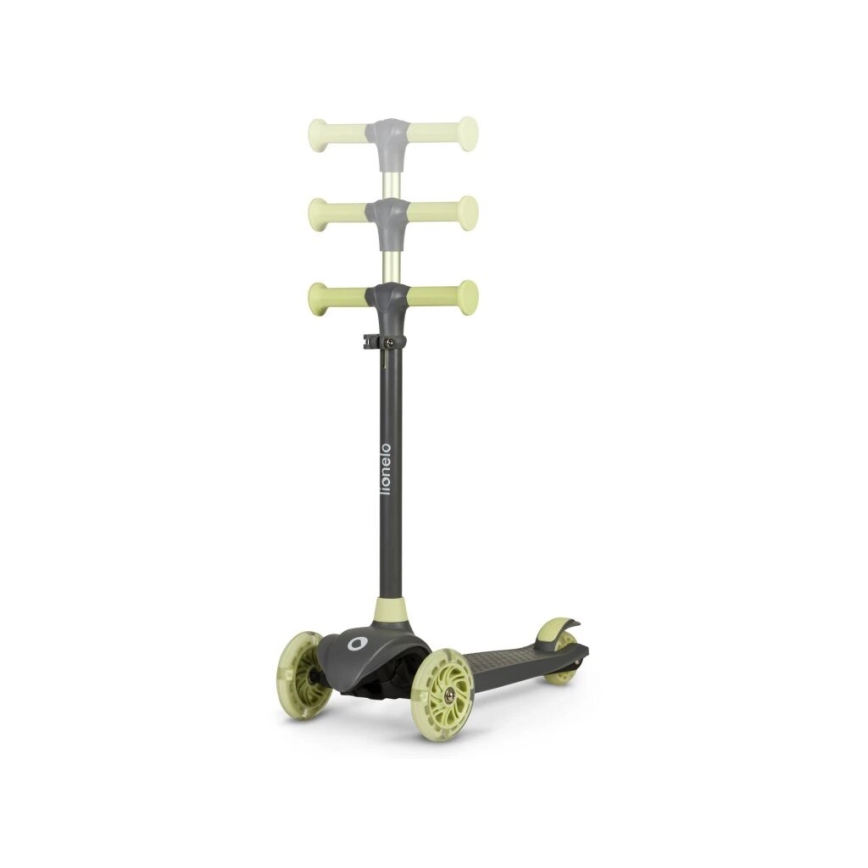 Lionelo - Bērnu skrejritenis JESSY 3xAA pelēks/zaļš