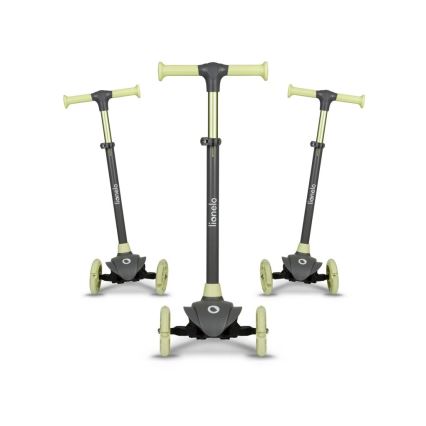 Lionelo - Bērnu skrejritenis JESSY 3xAA pelēks/zaļš