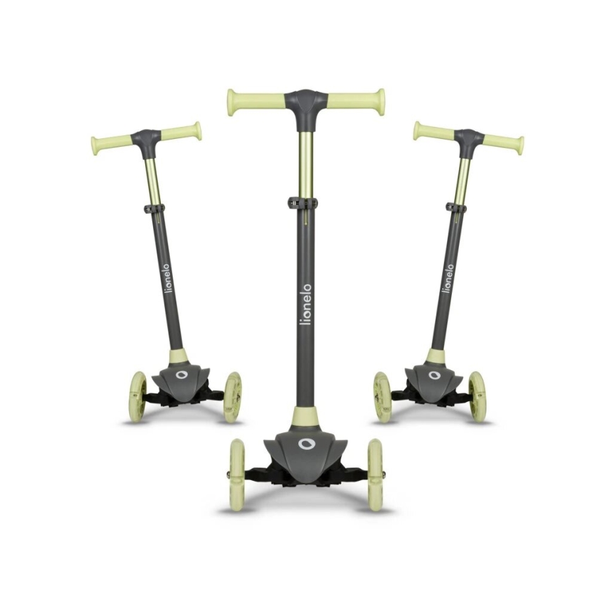 Lionelo - Bērnu skrejritenis JESSY 3xAA pelēks/zaļš