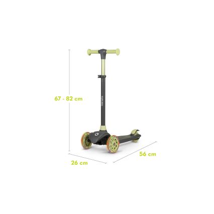 Lionelo - Bērnu skrejritenis JESSY 3xAA pelēks/zaļš