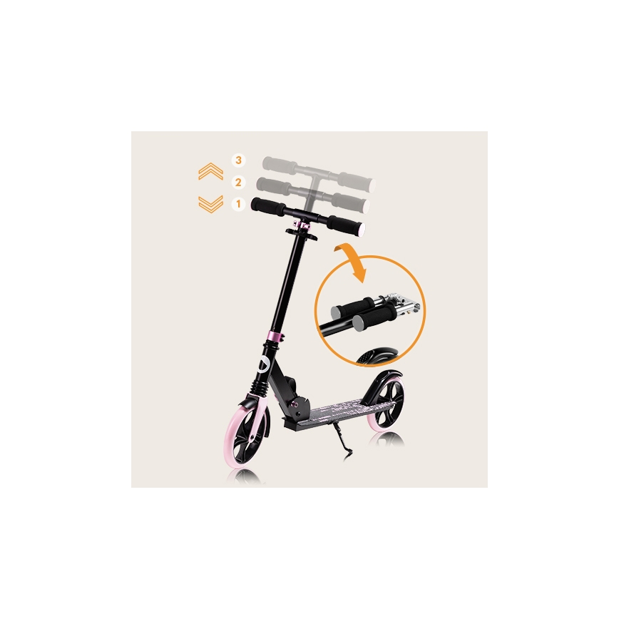 Lionelo - Bērnu skrejritenis LUCA melns/rozā