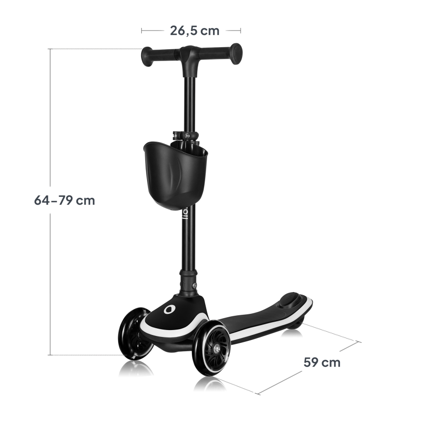 Lionelo - Bērnu skrejritenis MEY 3xAAA Black Onyx