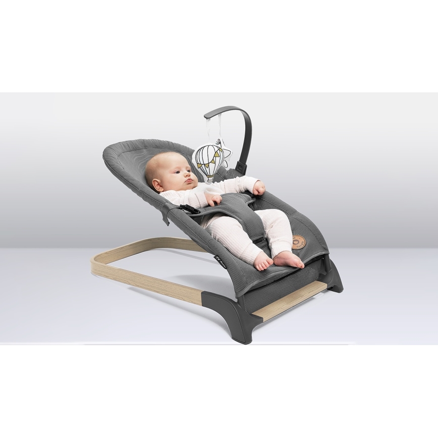 Lionelo - Bērnu šūpulis JUNE pelēks