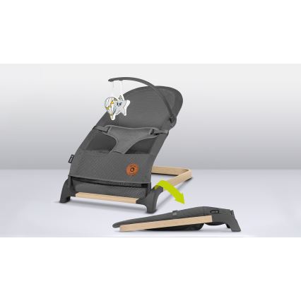 Lionelo - Bērnu šūpulis JUNE pelēks