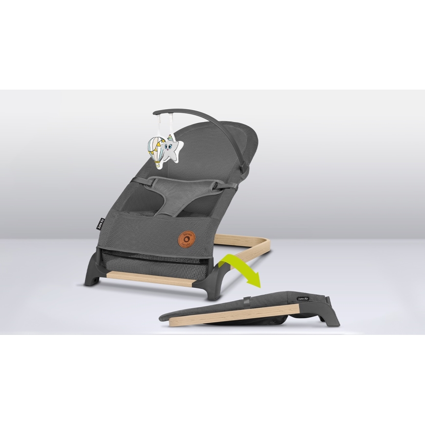 Lionelo - Bērnu šūpulis JUNE pelēks