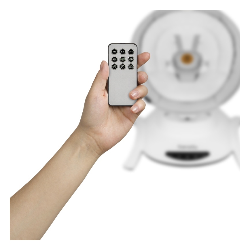 Lionelo - Bērnu šūpuļkrēsls ar melodiju BELLA Grey Concrete + ar tālvadības pulti