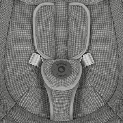 Lionelo - Bērnu šūpuļkrēsls ar melodiju BLOSSOM Grey Concrete + tālvadības pults