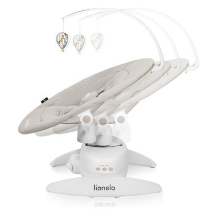 Lionelo - Bērnu šūpuļkrēsls ar melodiju IRIS 4xAA smilškrāsas