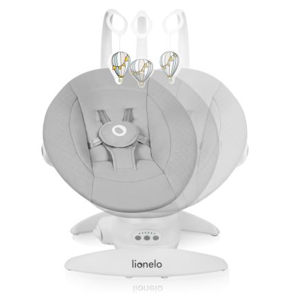 Lionelo - Bērnu šūpuļkrēsls ar melodiju IRIS Grey Concrete