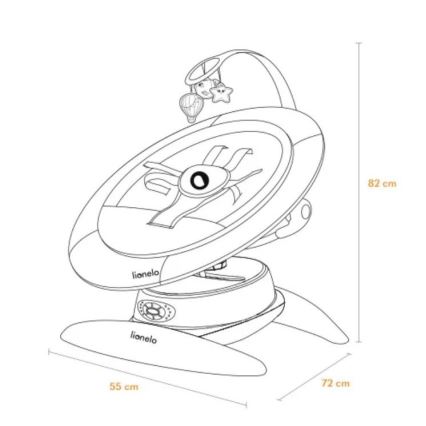 Lionelo - Bērnu šūpuļkrēsls ar melodiju MELL Beige Sand 4xAA + tālvadības pults