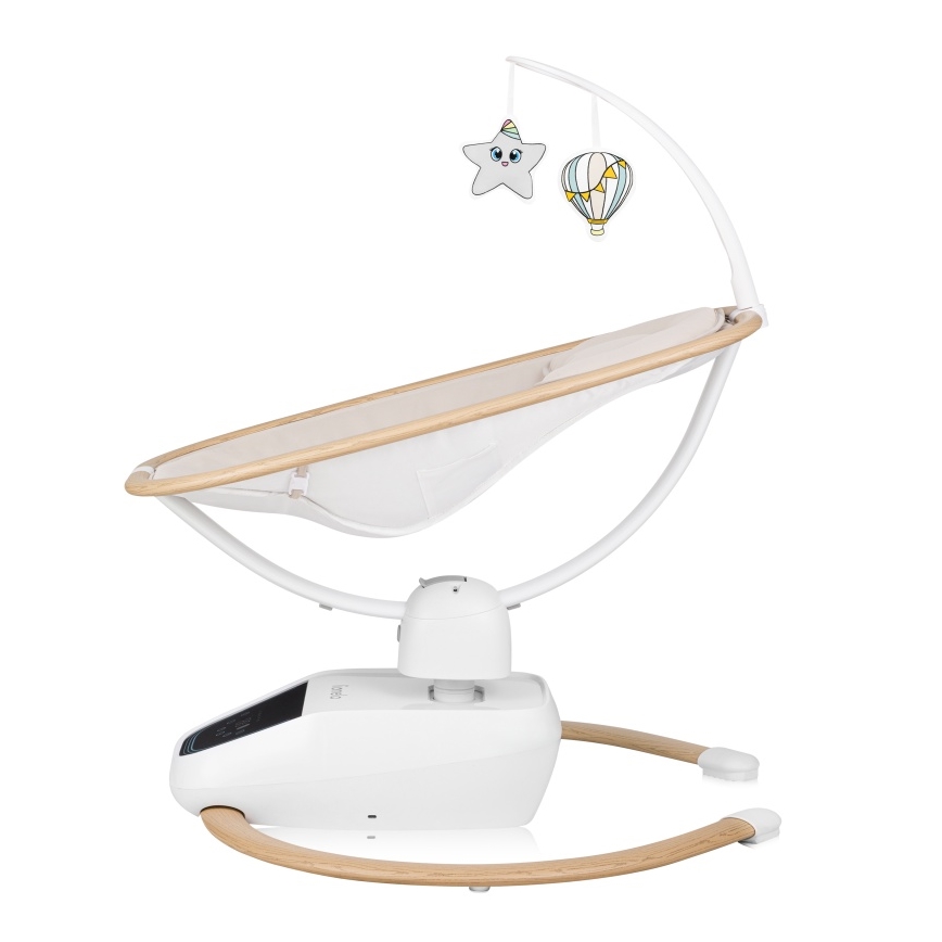 Lionelo - Bērnu šūpuļkrēsls ar melodiju OLIVIA Beige Natural + ar tālvadības pulti