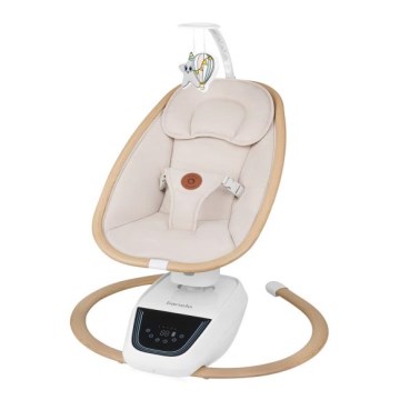 Lionelo - Bērnu šūpuļkrēsls ar melodiju OLIVIA Beige Natural + tālvadības pults