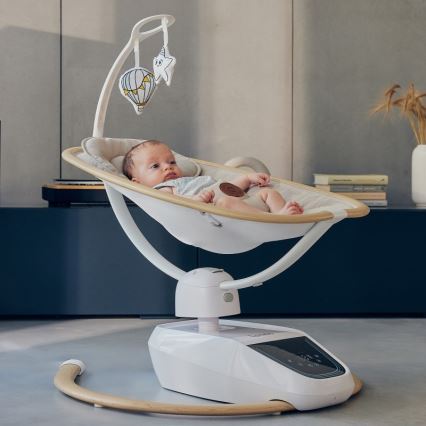 Lionelo - Bērnu šūpuļkrēsls ar melodiju OLIVIA Beige Natural + tālvadības pults