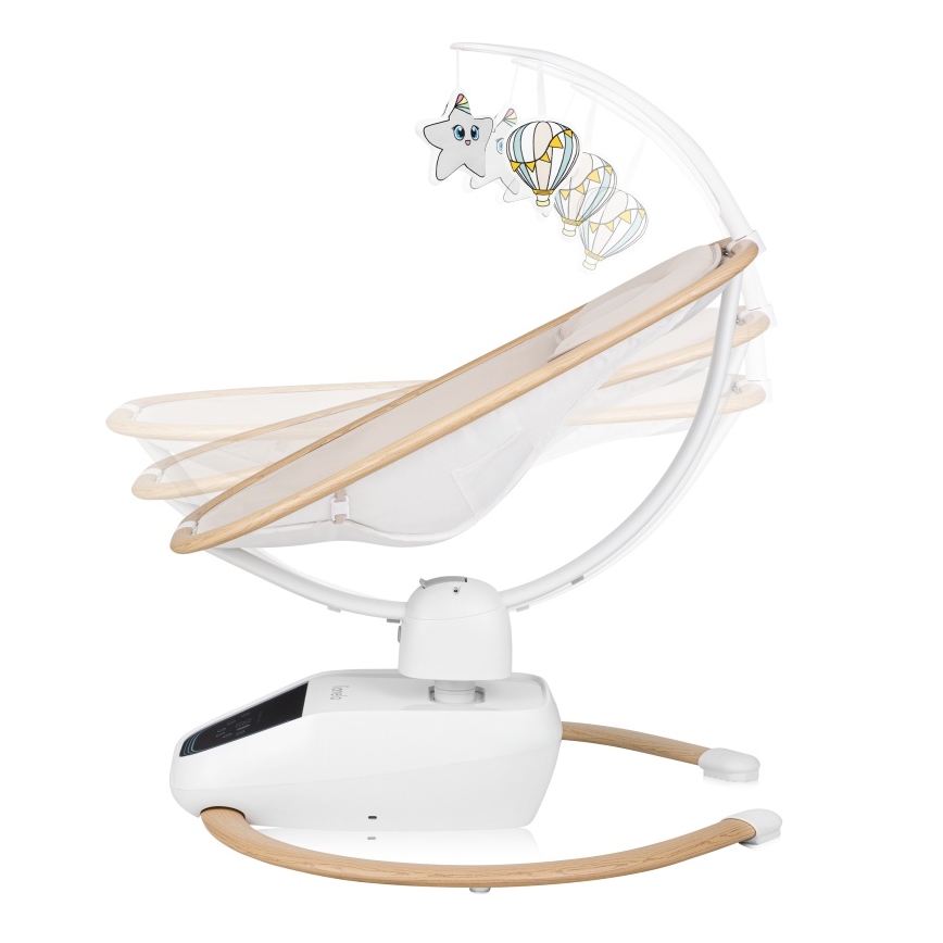 Lionelo - Bērnu šūpuļkrēsls ar melodiju OLIVIA Beige Natural + tālvadības pults