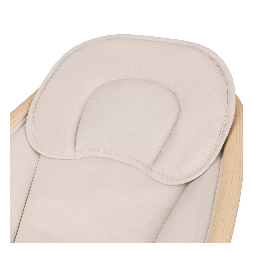 Lionelo - Bērnu šūpuļkrēsls ar melodiju OLIVIA Beige Natural + tālvadības pults