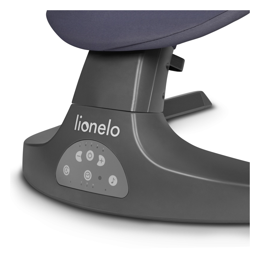 Lionelo - bērnu šūpuļkrēsls ar melodiju RALF 4xAA Grey Concrete + ar tālvadības pulti