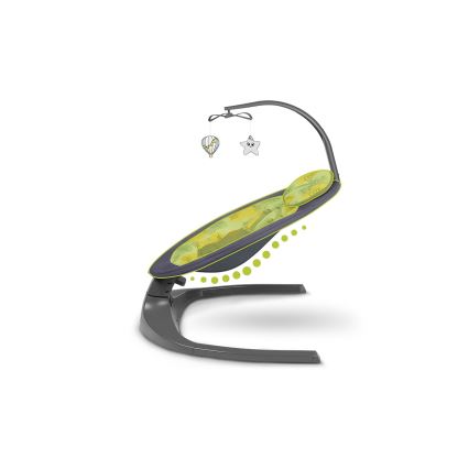 Lionelo - bērnu šūpuļkrēsls ar melodiju RALF 4xAA Grey Concrete + tālvadības pults