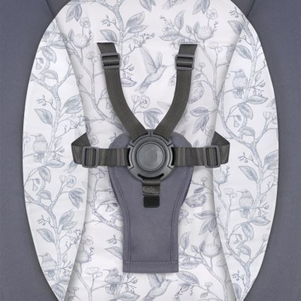 Lionelo - Bērnu šūpuļkrēsls ar melodiju RALF, 4xAA, pelēks/balts, ar tālvadības pulti