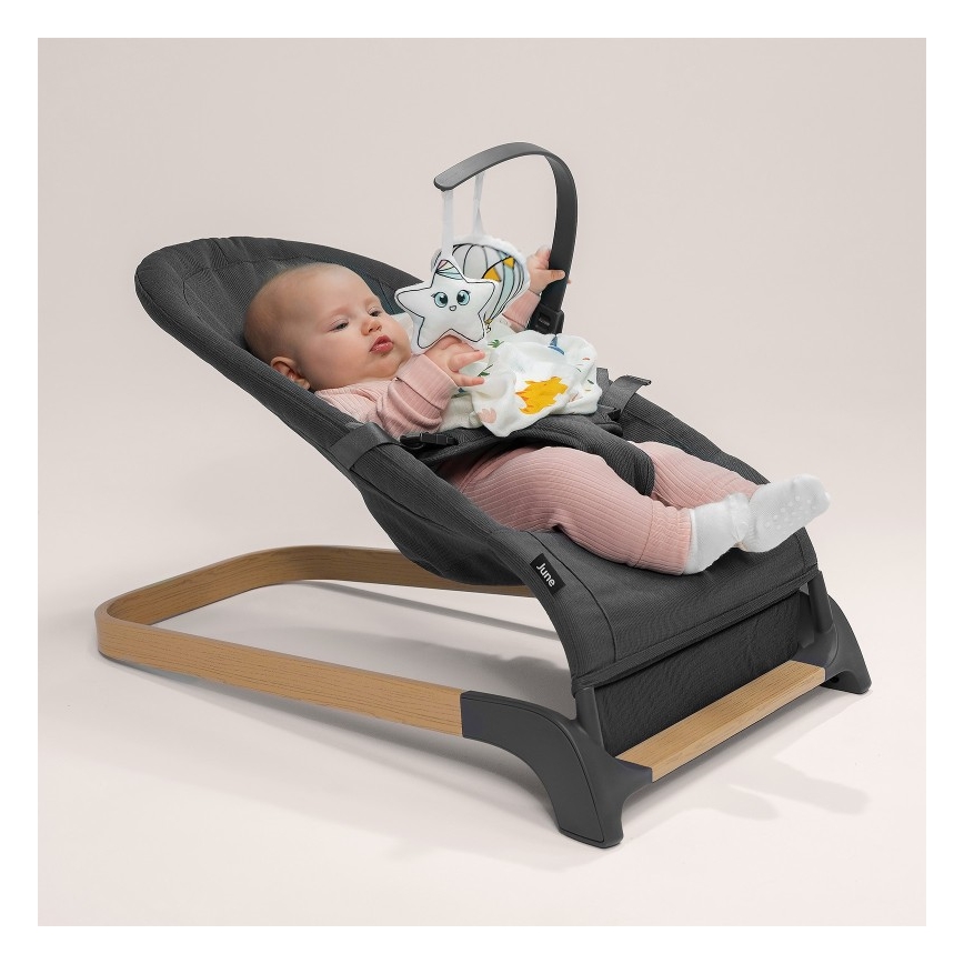 Lionelo - Bērnu šūpuļkrēsls JUNE antracīts