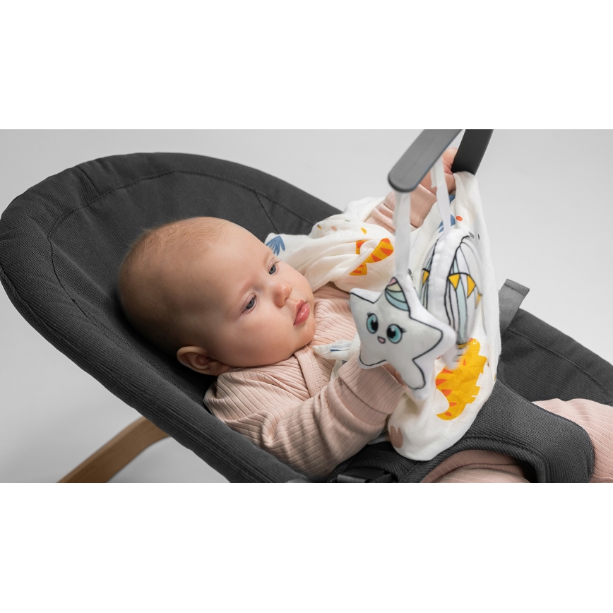 Lionelo - Bērnu šūpuļkrēsls JUNE antracīts