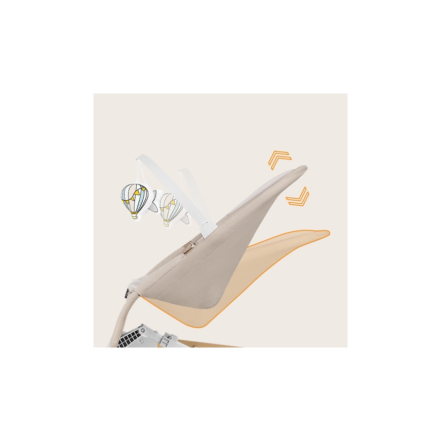 Lionelo - Bērnu šūpuļkrēsls LILAC bēšs