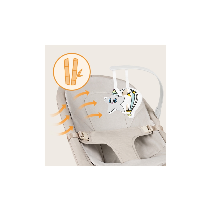 Lionelo - Bērnu šūpuļkrēsls LILAC bēšs