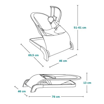 Lionelo - Bērnu šūpuļkrēsls LILAC bēšs