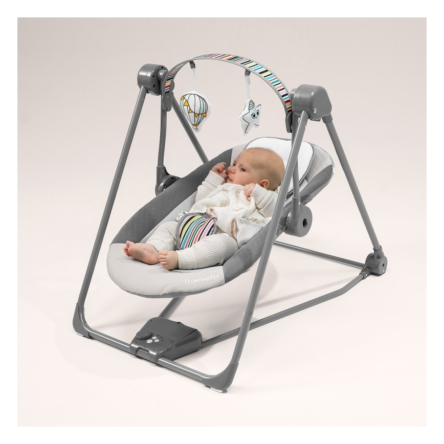 Lionelo - Bērnu šūpuļkrēsls OTTO 4xLR14 Cozy Grey