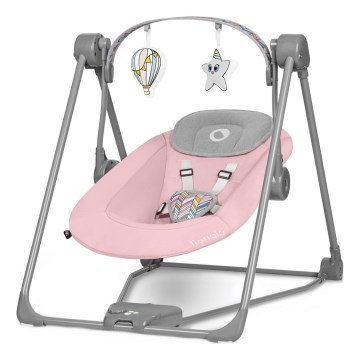 Lionelo - Bērnu šūpuļkrēsls OTTO 4xLR14 Pink Baby