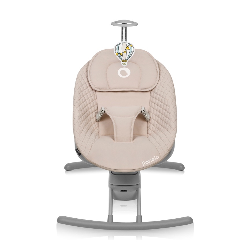 Lionelo - Bērnu šūpuļkrēsls RIO ar melodiju, 4xC, Beige Latte + tālvadība