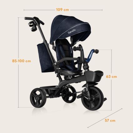 Lionelo - Bērnu trīsritenis KORI Blue Navy