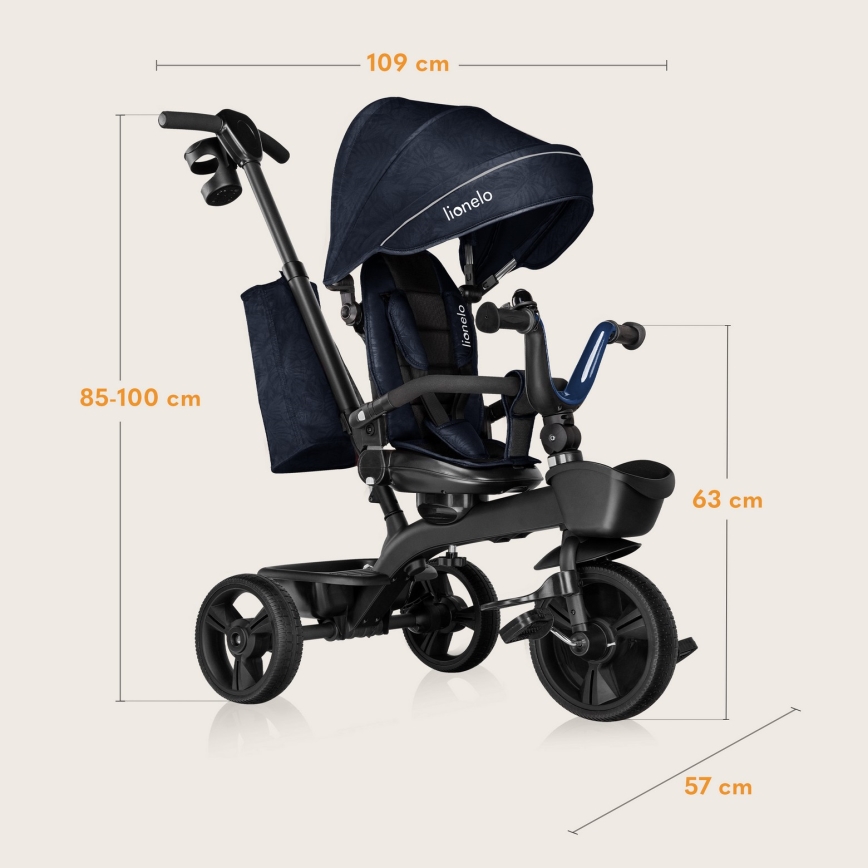 Lionelo - Bērnu trīsritenis KORI Blue Navy