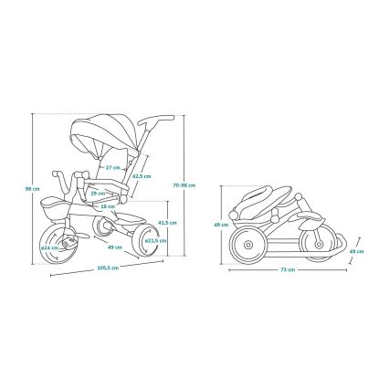 Lionelo - bērnu trīsritenis TRIS rozā/pelēks