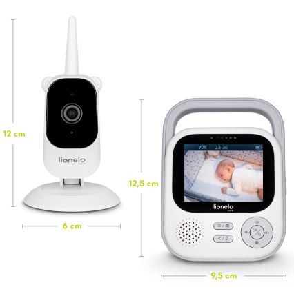 Lionelo - Bērnu uzraudzības ierīce ar monitoru BABYLINE 3.2, 5 V, 2600 mAh