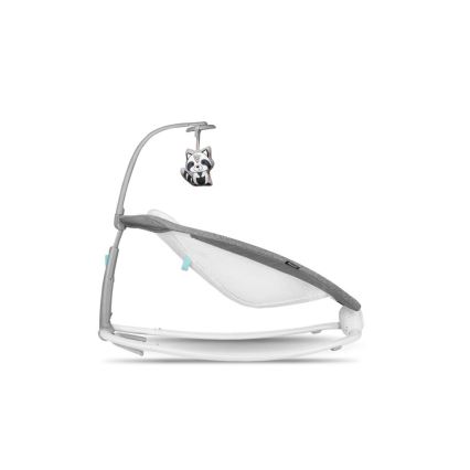 Lionelo - Bērnu vibrējošs šūpuļkrēsls ar melodiju PASCAL 2xAA pelēks/tirkīzs