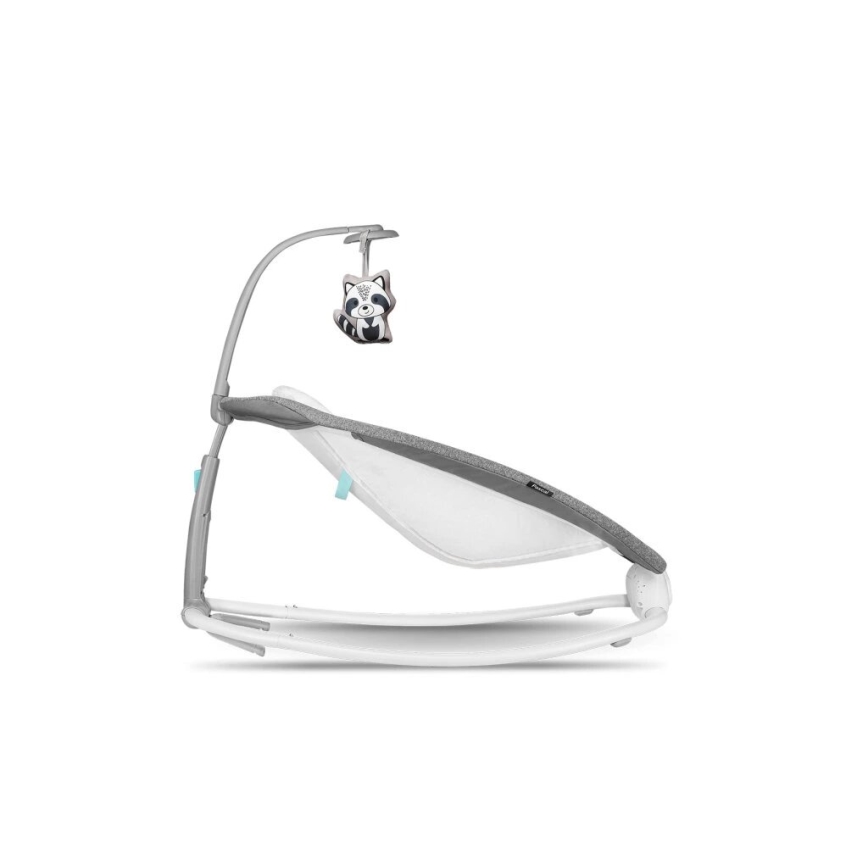 Lionelo - Bērnu vibrējošs šūpuļkrēsls ar melodiju PASCAL 2xAA pelēks/tirkīzs