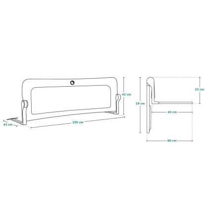 Lionelo - bēšs EVA gultas drošības sargs