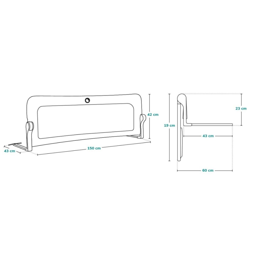 Lionelo - bēšs EVA gultas drošības sargs