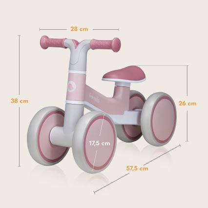 Lionelo - bezpedāļu velosipēds VILLY rozā