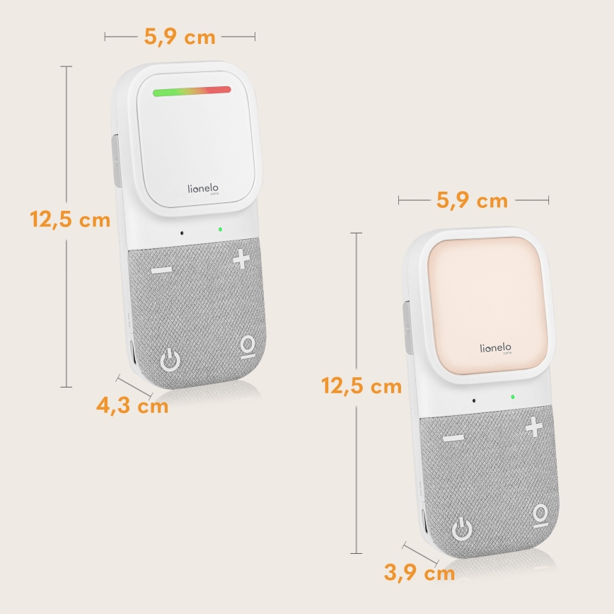 Lionelo - Bezvadu uzlādējams audio bērnu monitors BABYLINE 2.2 5V