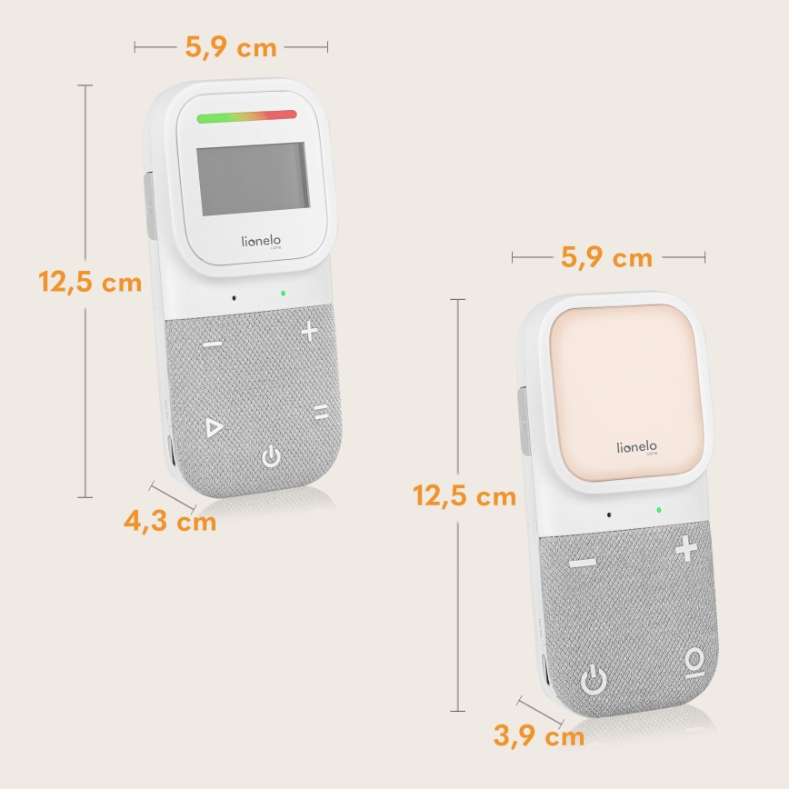 Lionelo - Bezvadu uzlādējams audio bērnu monitors BABYLINE 2.3 5V