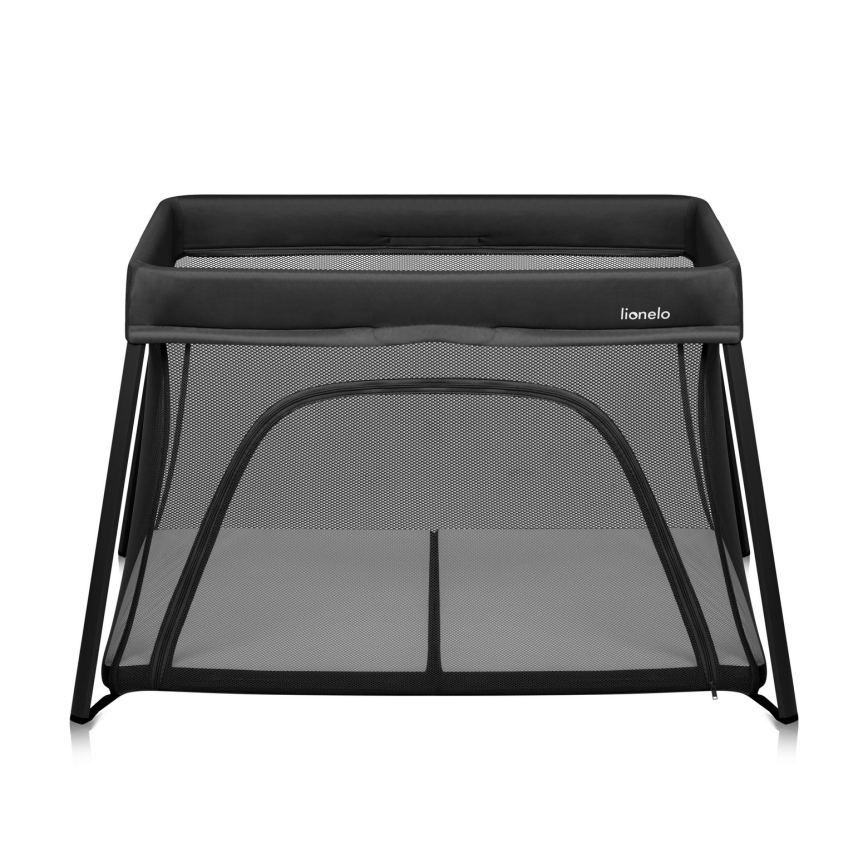 Lionelo - ceļojuma gultiņa 3 vienā ALICE, melna