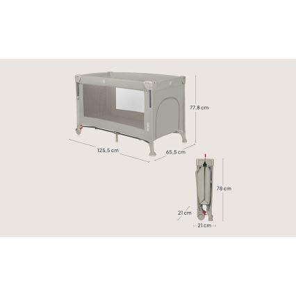 Lionelo - ceļojuma gultiņa 3 vienā ELLEN, bēšs
