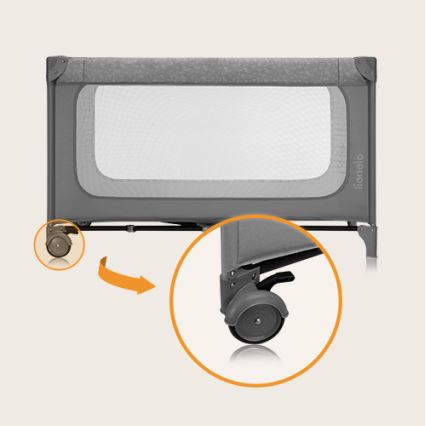 Lionelo - ceļojuma gultiņa JASMIN EASY FOLD Akmens pelēks