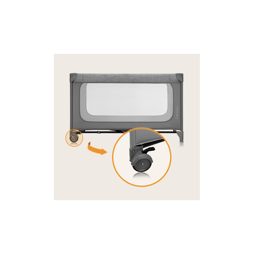 Lionelo - ceļojuma gultiņa JASMIN EASY FOLD Akmens pelēks