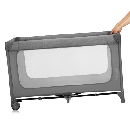 Lionelo - ceļojuma gultiņa JASMIN EASY FOLD Akmens pelēks