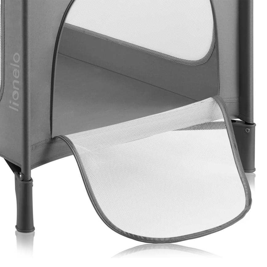Lionelo - ceļojuma gultiņa JASMIN EASY FOLD Akmens pelēks